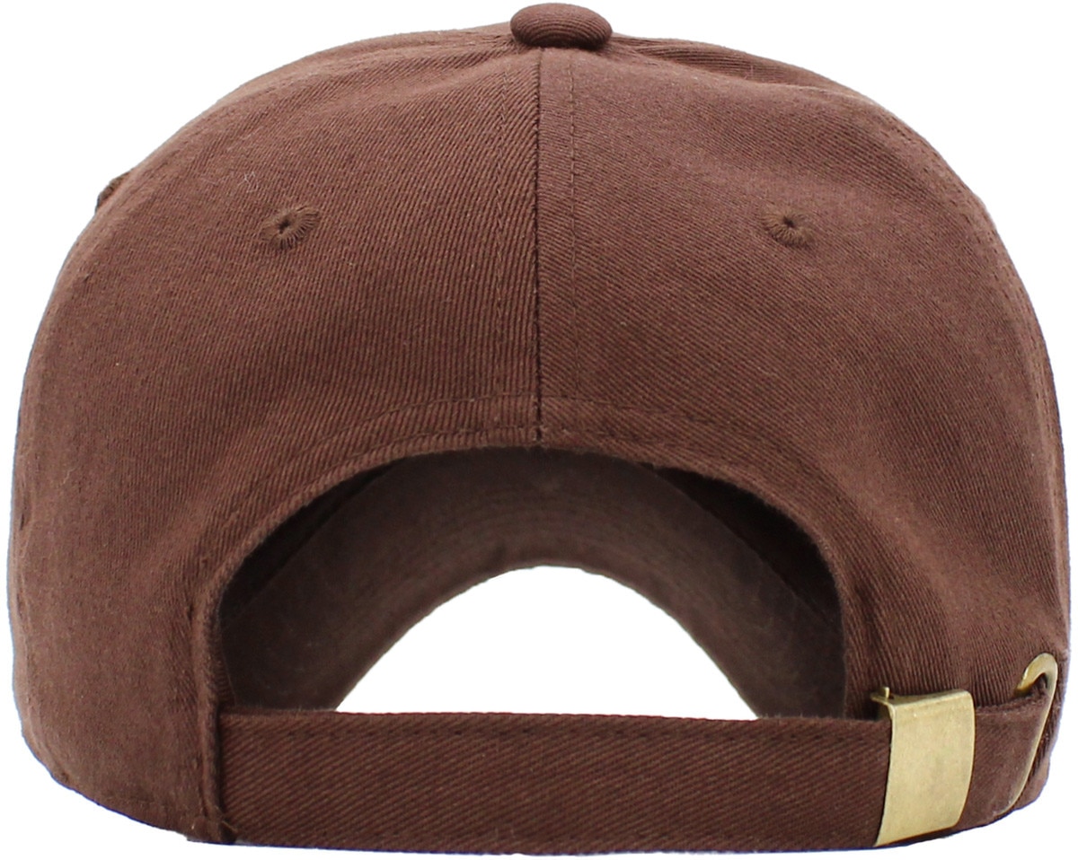 Brown Low Profile Baseball Caps Back View